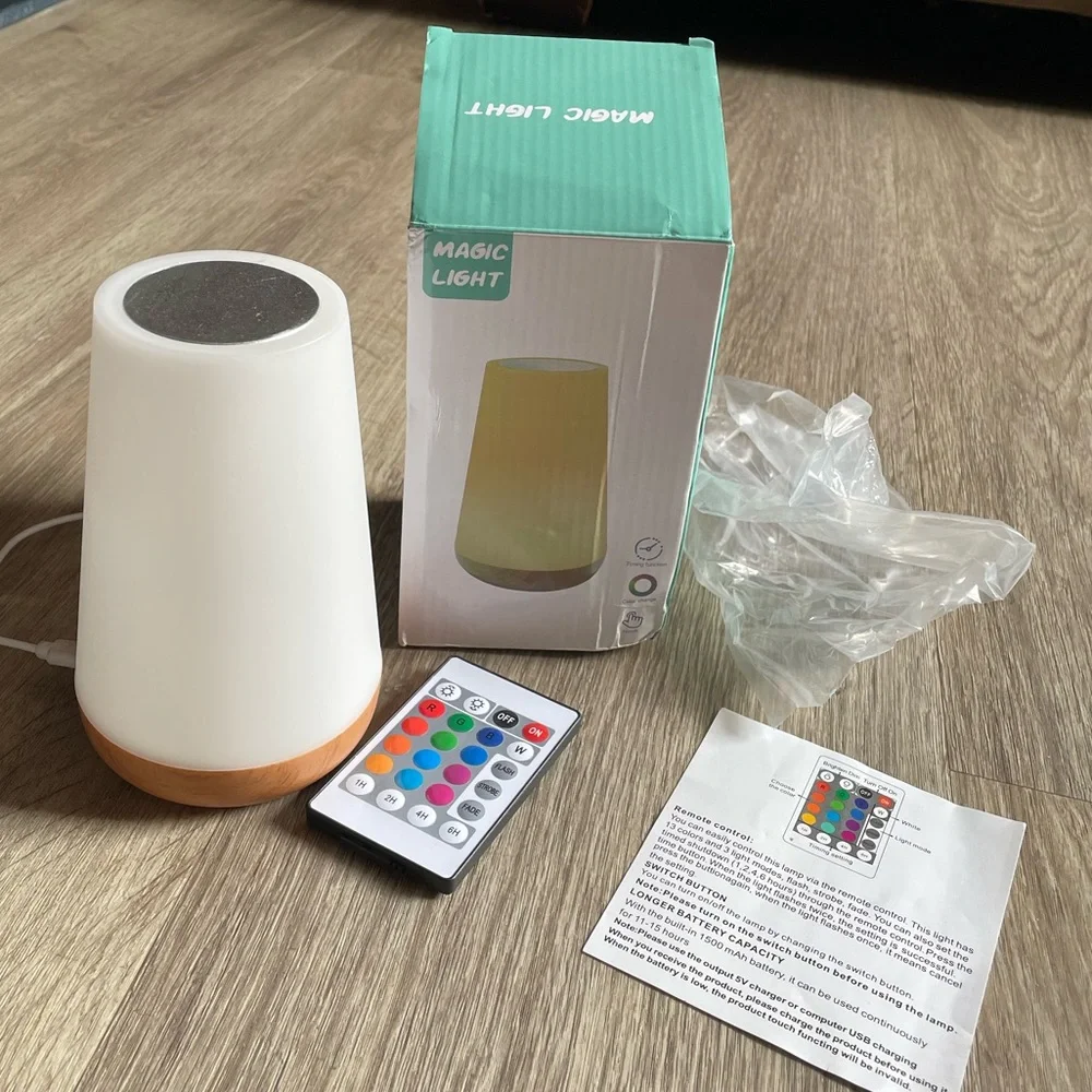 New LED Night Light, Bedside Table Lamp Color Changing Remote Control USB